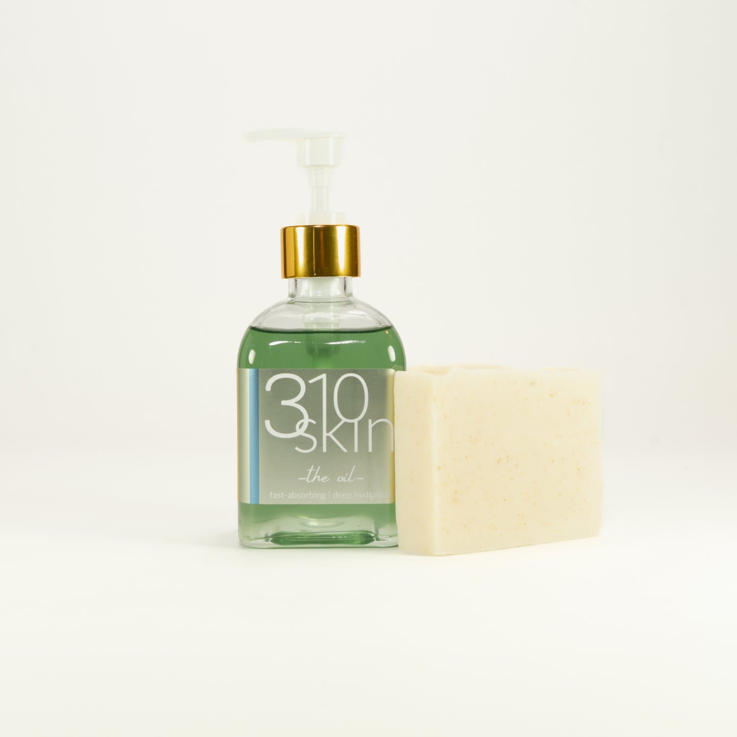 310Skin 5-in-1 all-natural blue tansy omega rich glow oil and oatmeal tallow soap